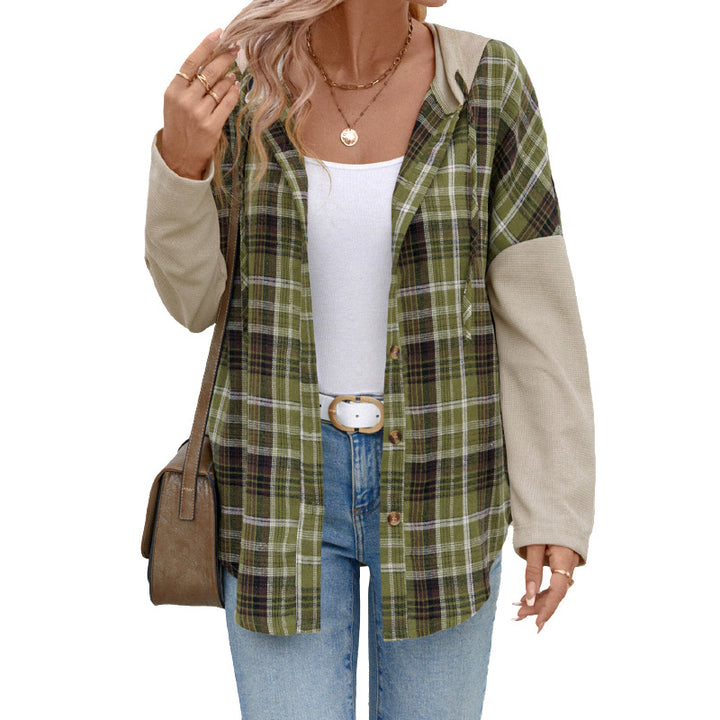 Damen Lässige Karierte Overshirt Drune