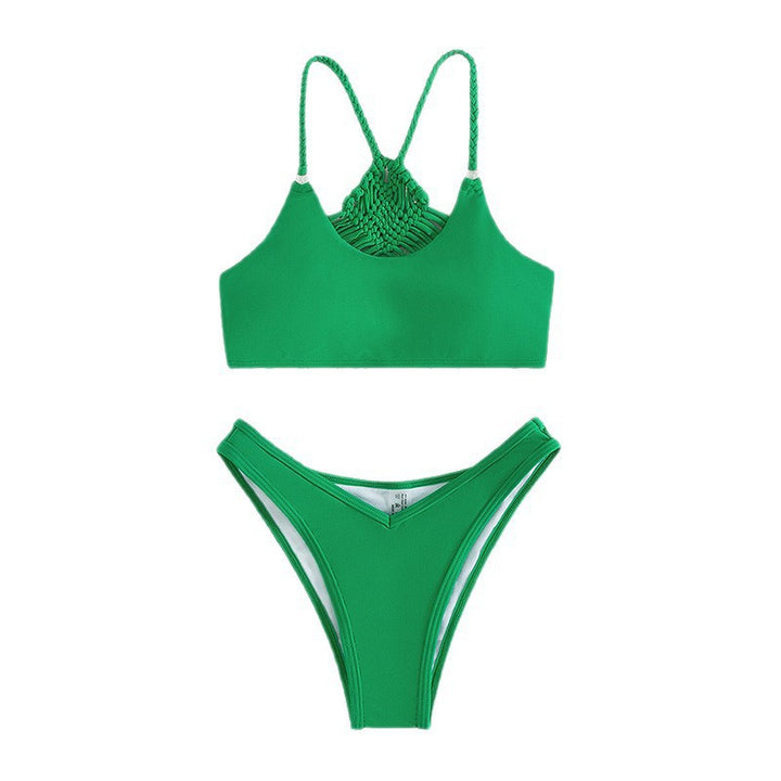 Damen Sportlicher Triangel-Bikini mit hohem Beinausschnitt Drune