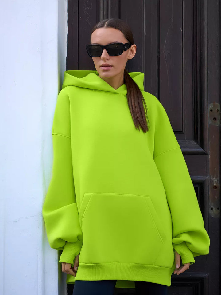 Damen Oversized Kapuzenpullover mit extra weitem Schnitt und Kängurutasche Drune