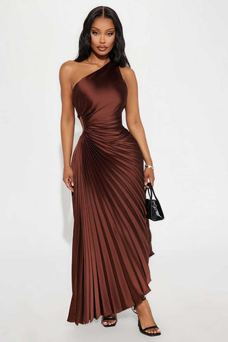 Damen Abendkleid mit elegantem Faltenrock und asymmetrischem Oberteil Drune