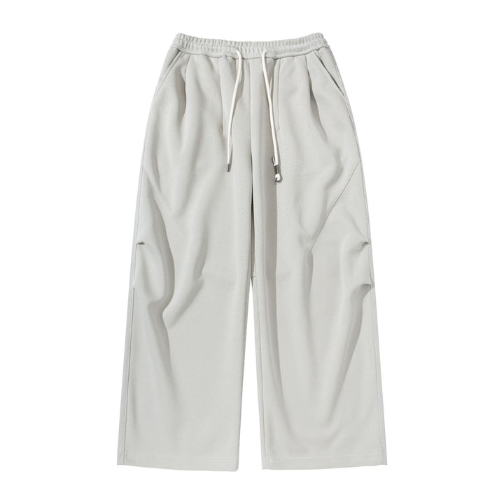 Damen Weite Cropped-Jogginghose aus French-Terry mit hohem Elastikbund, Kordelzug und Eingrifftaschen Drune