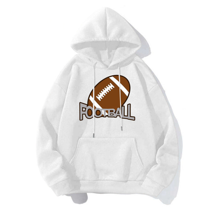 Damen Sportlicher Kapuzenpullover mit Football-Motiv Drune
