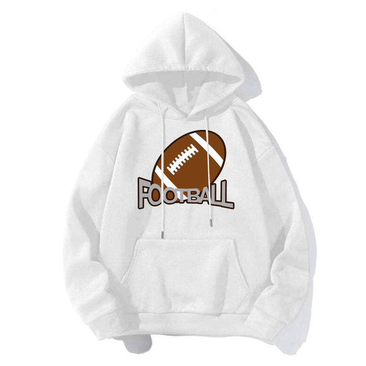 Damen Sportlicher Kapuzenpullover mit Football-Motiv Drune