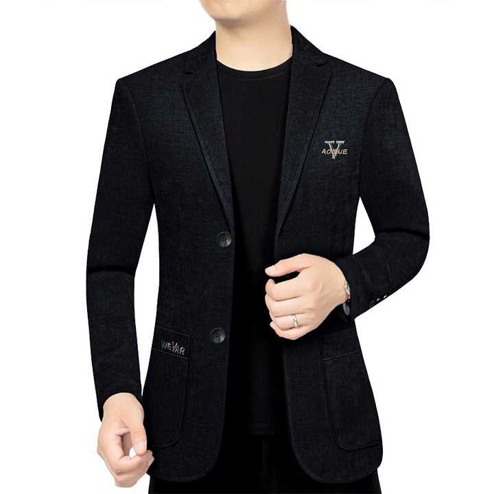Herren Casual-Sakko in Denimoptik mit Slim-Fit und aufgesetzten Taschen Drune