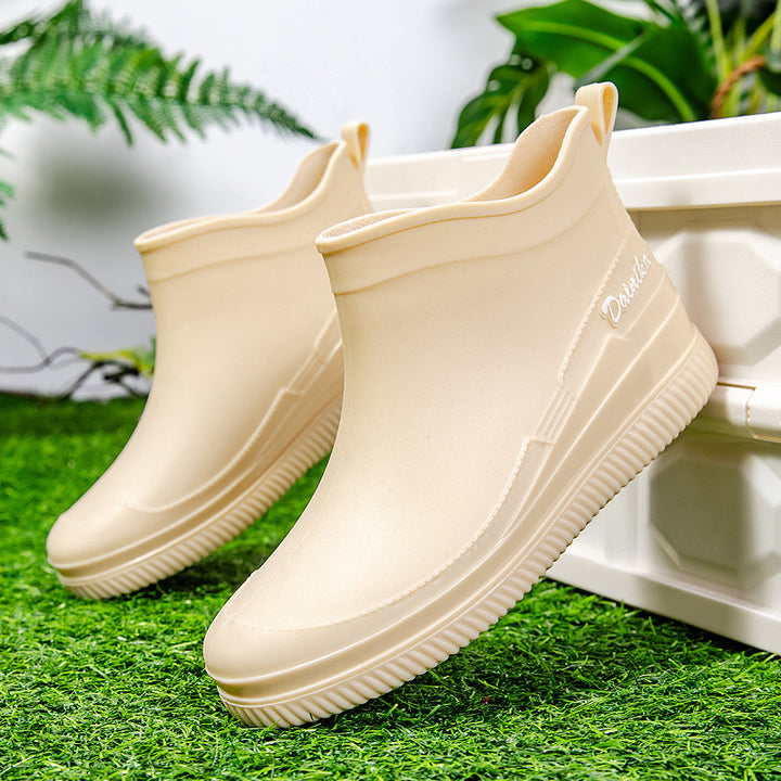 Damen Wasserdichte Kurzschaft-Gummistiefelette mit stoßdämpfender EVA-Sohle Drune