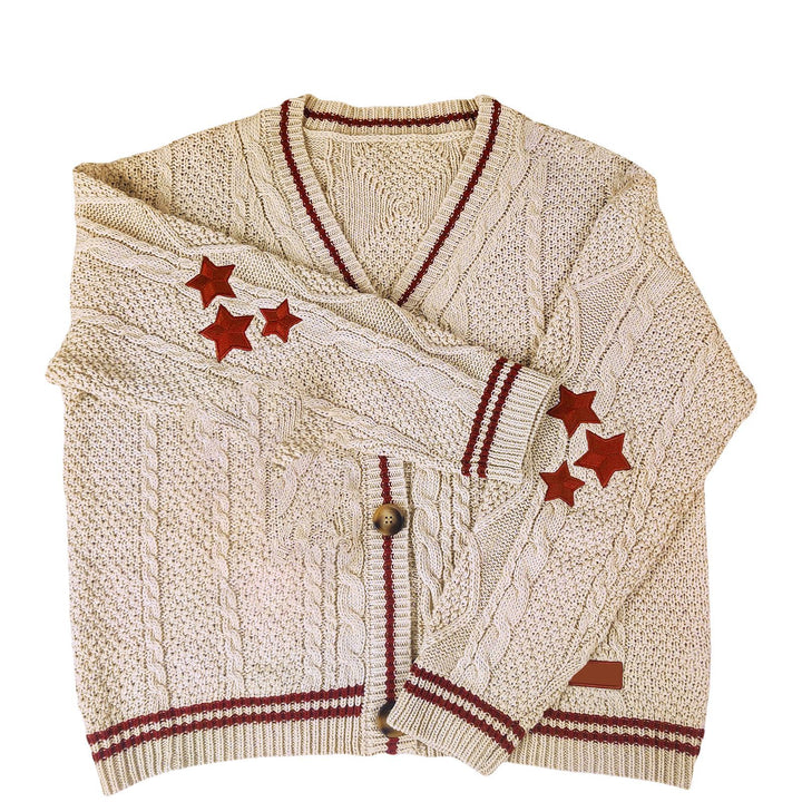 Damen Grobstrickjacke mit bedeutendem Zopfmuster und modischen Noten Drune