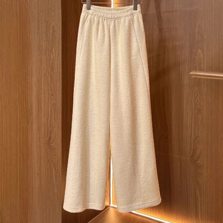 Damen Weit geschnittene Stoffhose mit elastischem Bund Drune