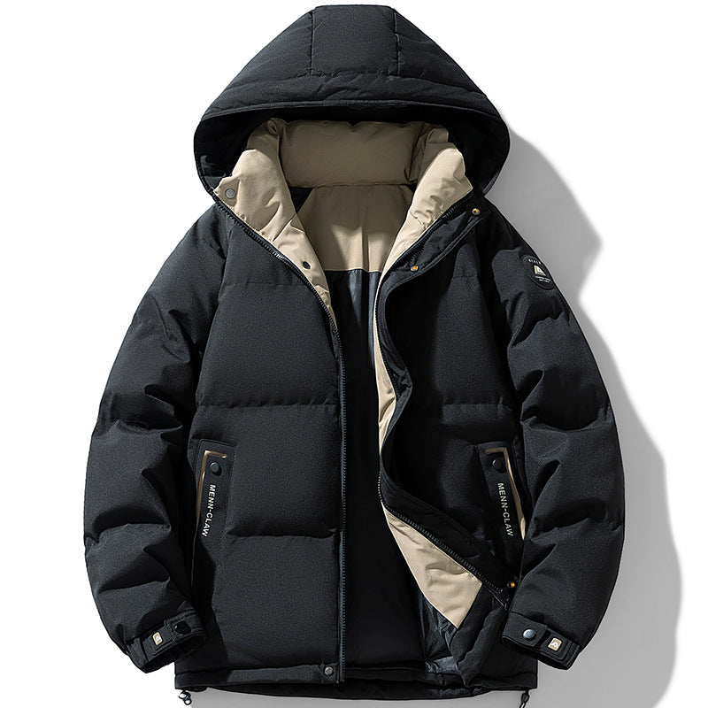 Herren Wattierte Urban-Thermojacke mit gesteppter Optik, hohem Stehkragen und Utility-Taschen Drune