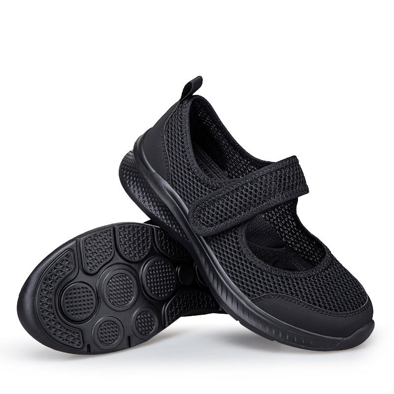 Damen nan Klett-Riemen-Sneaker im Ballerina-Stil mit atmungsaktivem Meshoberteil und flexibler Leichtsohle Drune