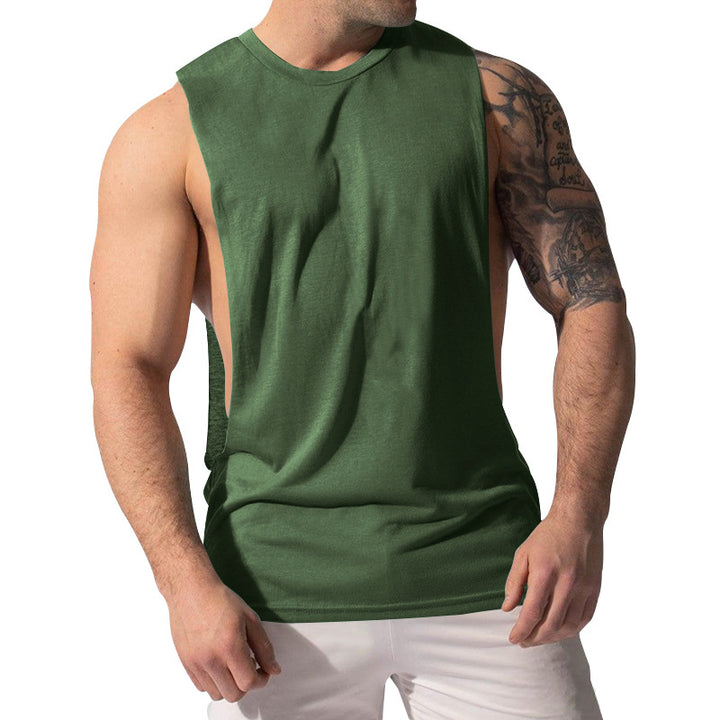 Herren nan Muskelshirt mit extra tiefen Armöffnungen und atmungsaktivem Baumwollmix Drune