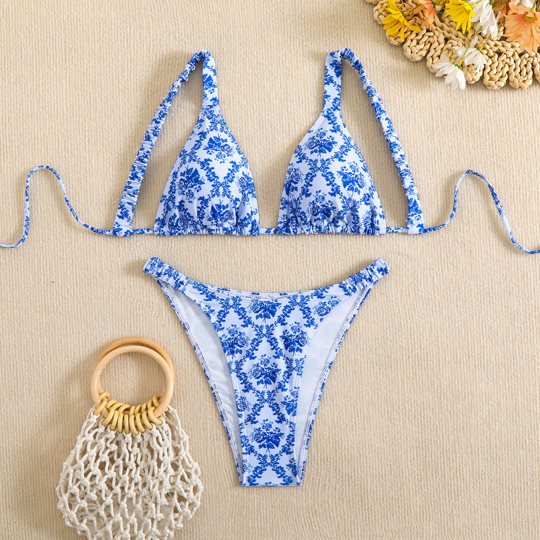 Damen Bikini-Set mit floralem Design und verstellbaren Trägern Drune