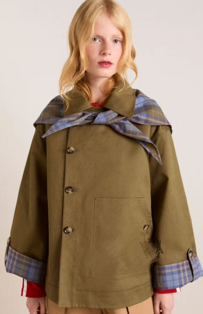 Damen modischer Trenchcoat mit charakteristischem Kragen und praktischen Taschen Drune