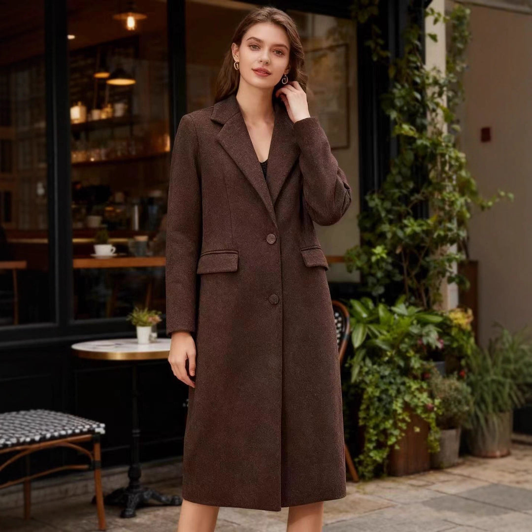 Damen eleganter Mantel mit strukturiertem Gewebe Drune