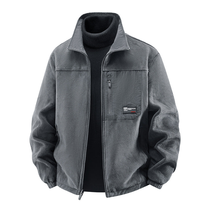 Men's  minimalist stand-collar travel jacket with sealed zip pockets and elastic cuffs Drune