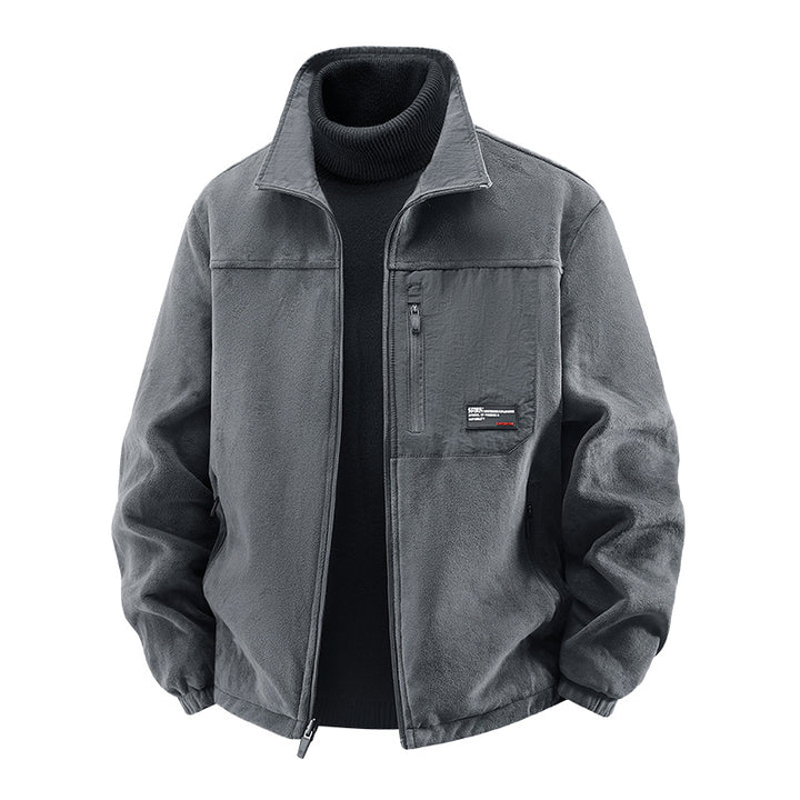Men's  minimalist stand-collar travel jacket with sealed zip pockets and elastic cuffs Drune