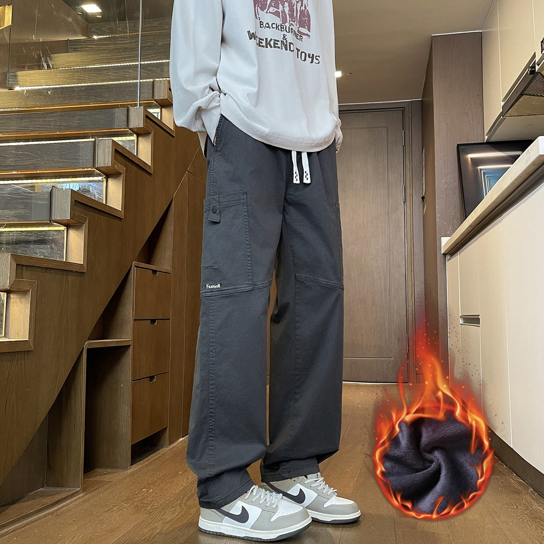 Herren Weite Cargo-Hose mit Thermofutter, Kordelbund & Utility-Taschen Drune