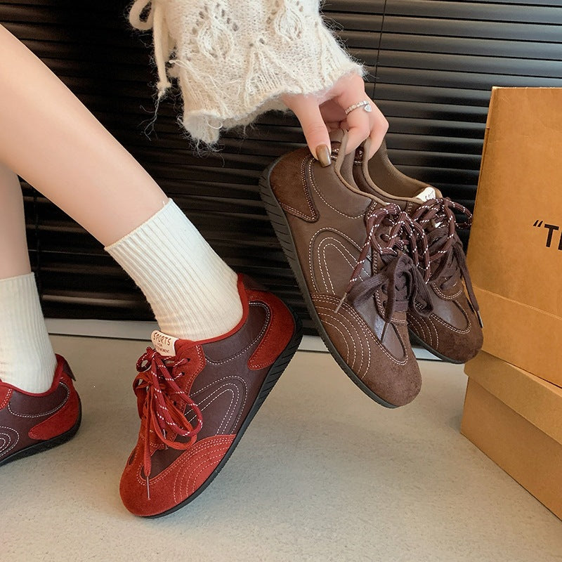 Damen Modische Schnür-Halbschuhe aus Wildleder- und Glattleder mit gepolstertem Komfortfußbett Drune