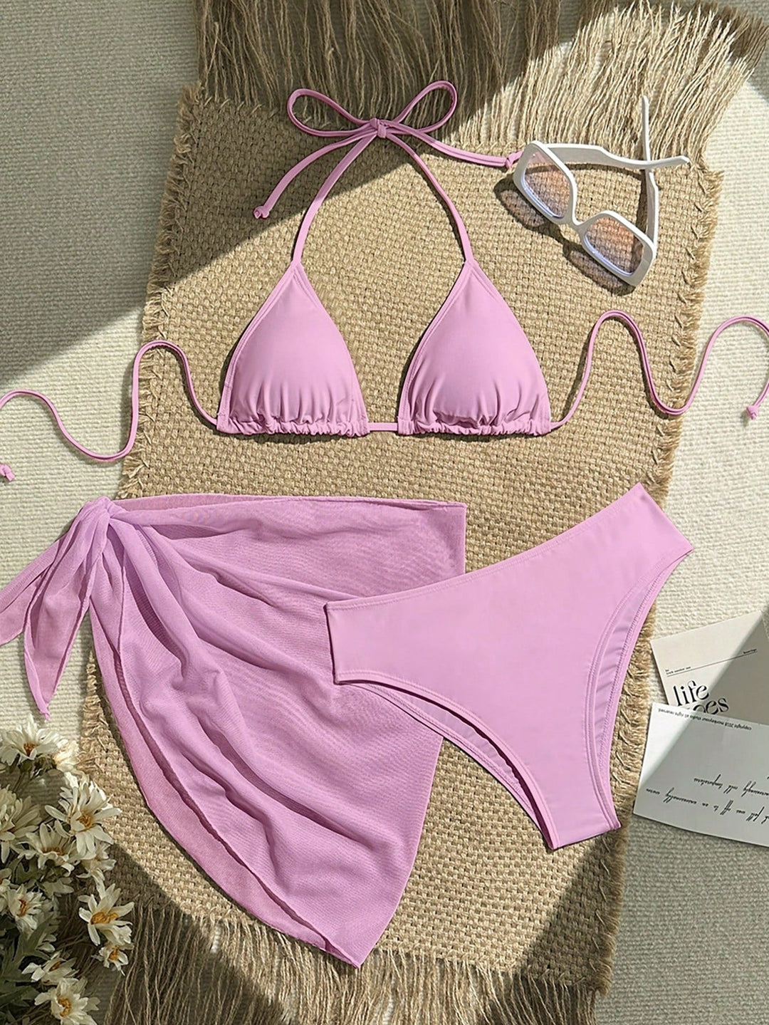 Damen Triangel-Bikini mit Wickeltuch und verstellbaren Trägern Drune