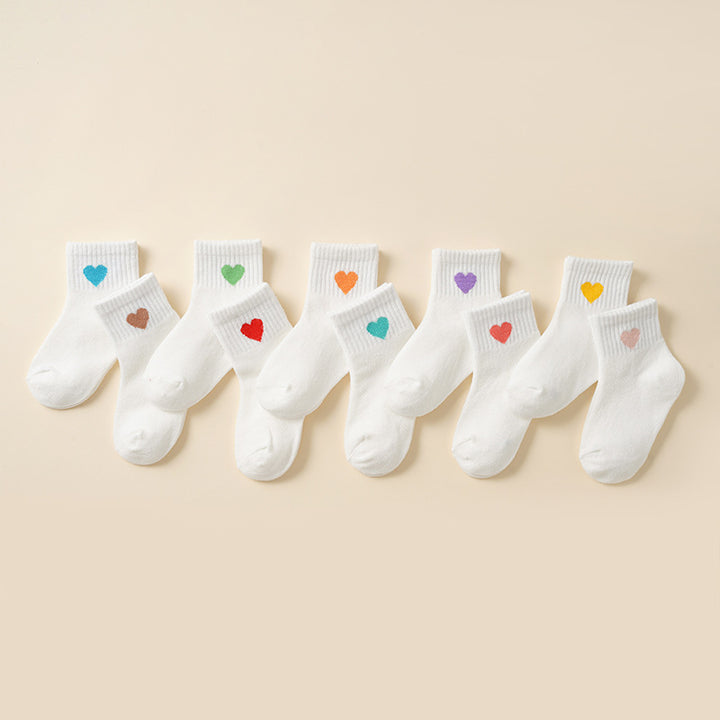 Damen Socken mit bunten Herzmotiven Drune