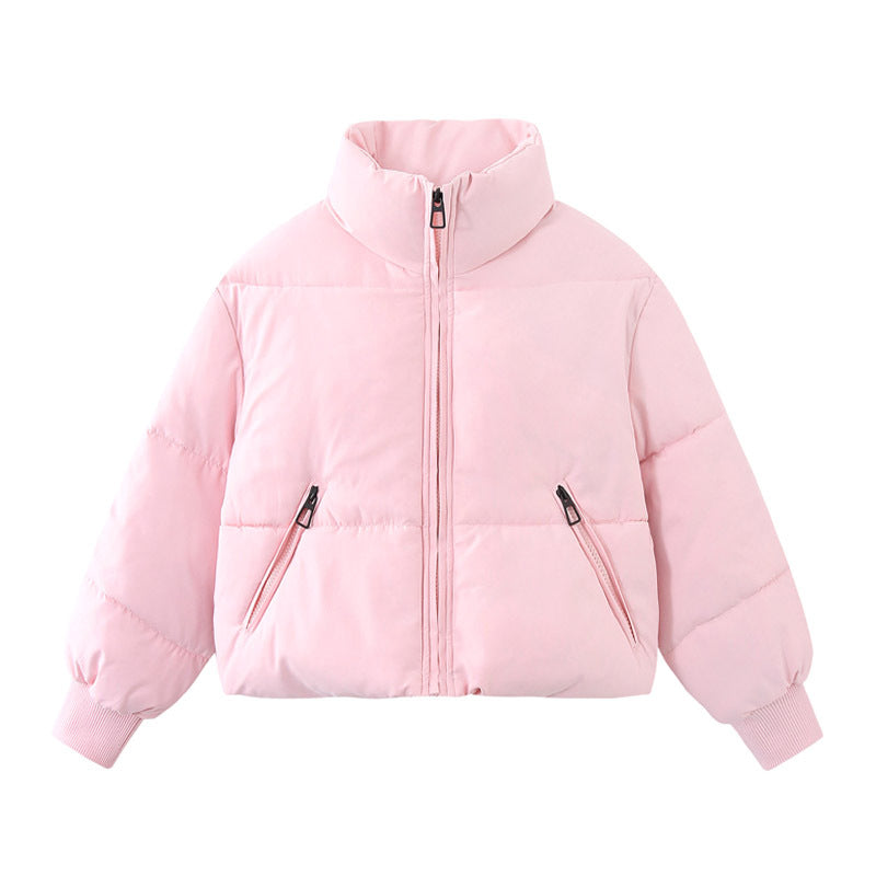 Damen Kurzer Stepp‑Puffer mit hohem Stehkragen und gerippten Bündchen Drune