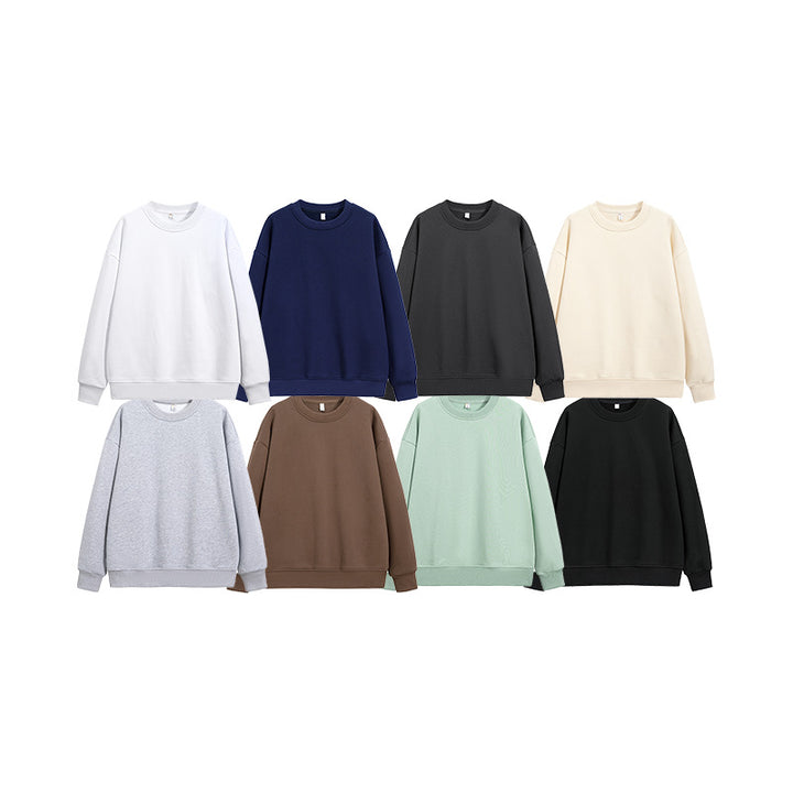 Unisex Oversize Rundhals-Sweatshirt aus schwerer Baumwollmischung mit geripptem Saum und Raglanärmeln Drune