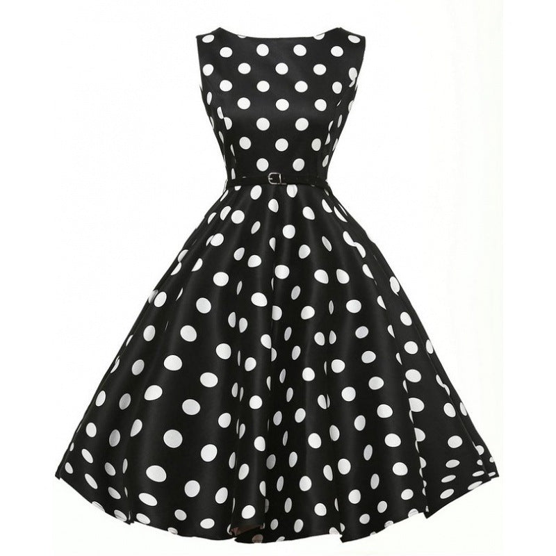 Damen Swingkleid mit Punkten Drune