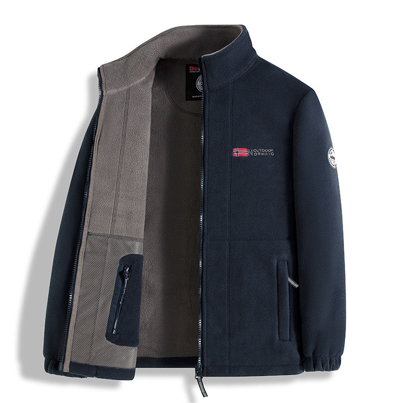 Herren Fleecejacke mit hohem Kragen Drune