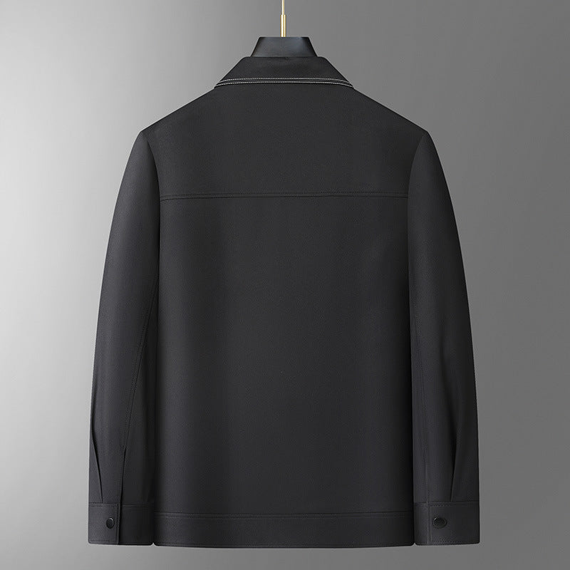Herren Hemdjacke aus Lederoptik mit aufgesetzten Brusttaschen und Druckknopfleiste Drune
