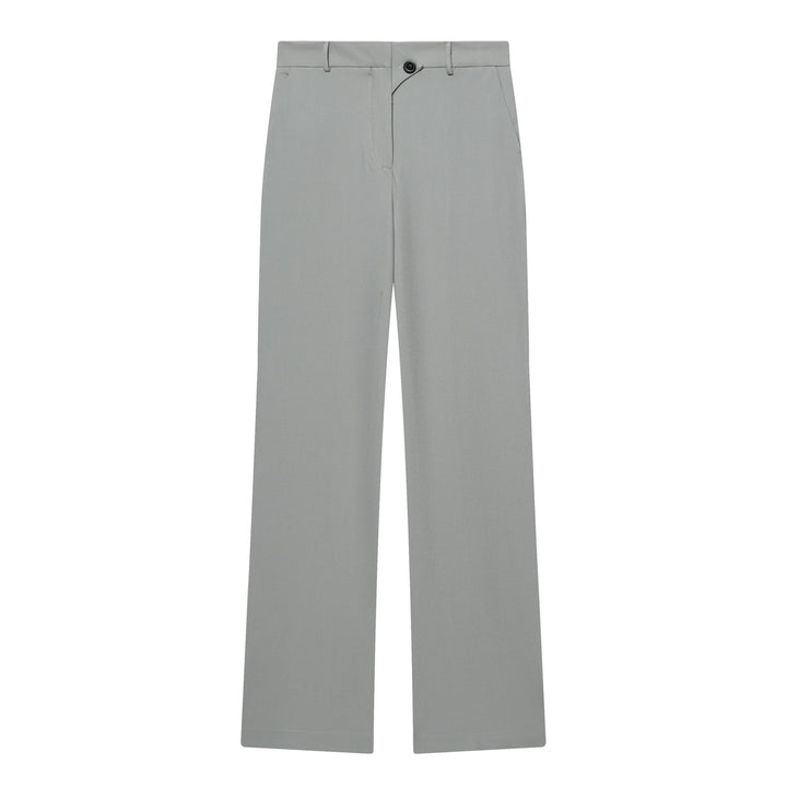 Damen Hochtaillierte weite Stoffhose mit geradem Bein und Seitentaschen Drune
