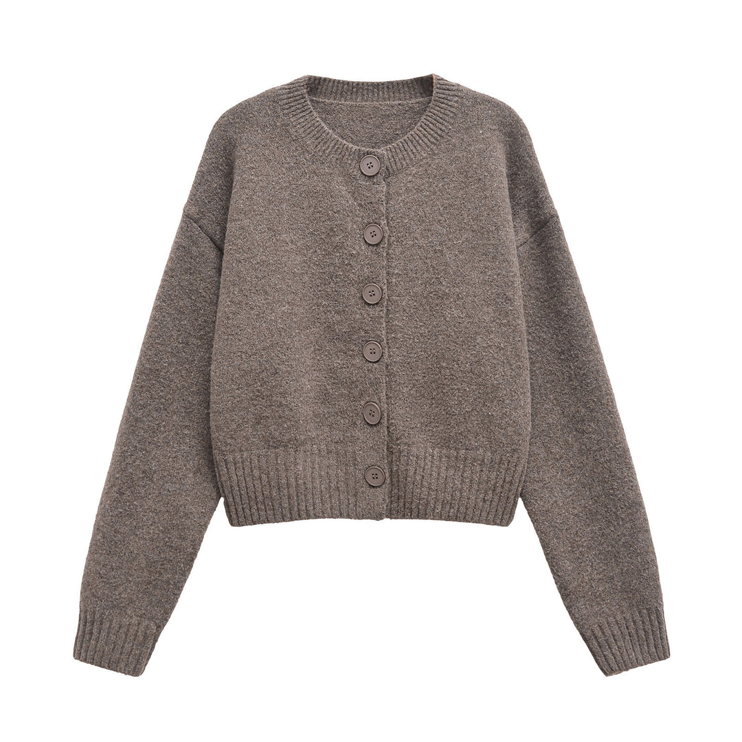 Femme Cozy Cropped Cardigan mit Knopfverschluss Drune
