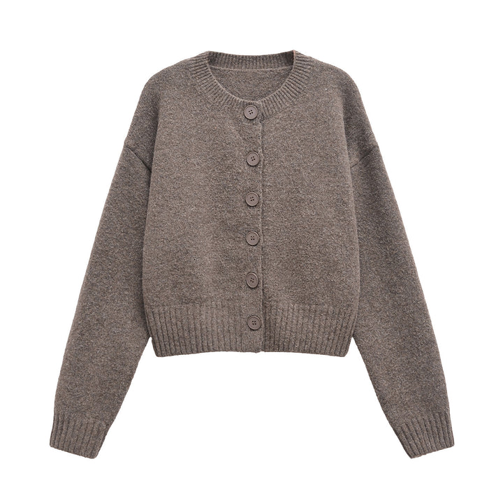 Femme Cozy Cropped Cardigan mit Knopfverschluss Drune