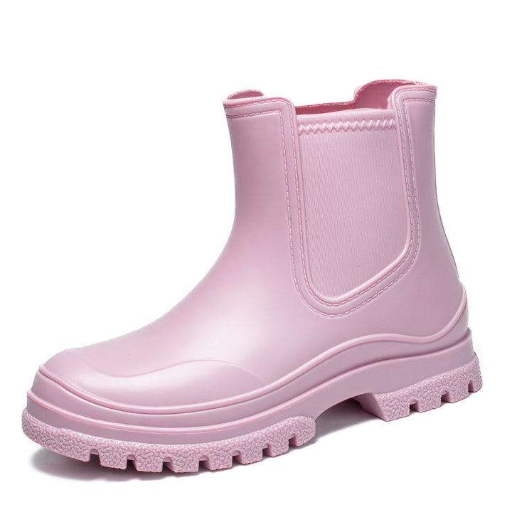 Damen Kurzschaftige Gummi-Regenstiefelette mit gepolstertem Ringbund und profilierter Plateau-Laufsohle Drune