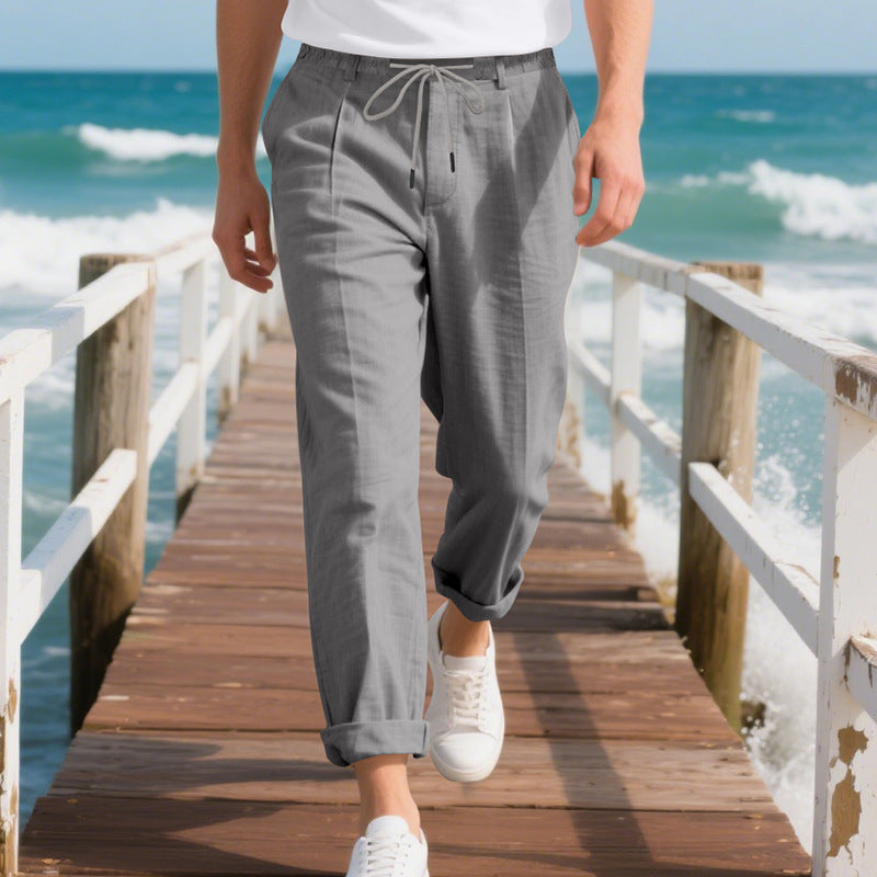 Herren leichte, atmungsaktive Strandhose mit verstellbarem Kordelzug und praktischen seitlichen Taschen Drune