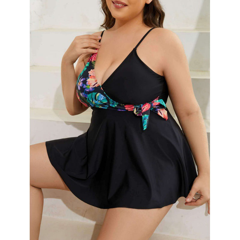 Damen Wickel-Badeanzug mit floralem Design Drune