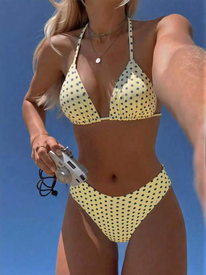 Damen Triangel-Bikini mit hoch tailliertem Unterteil Drune