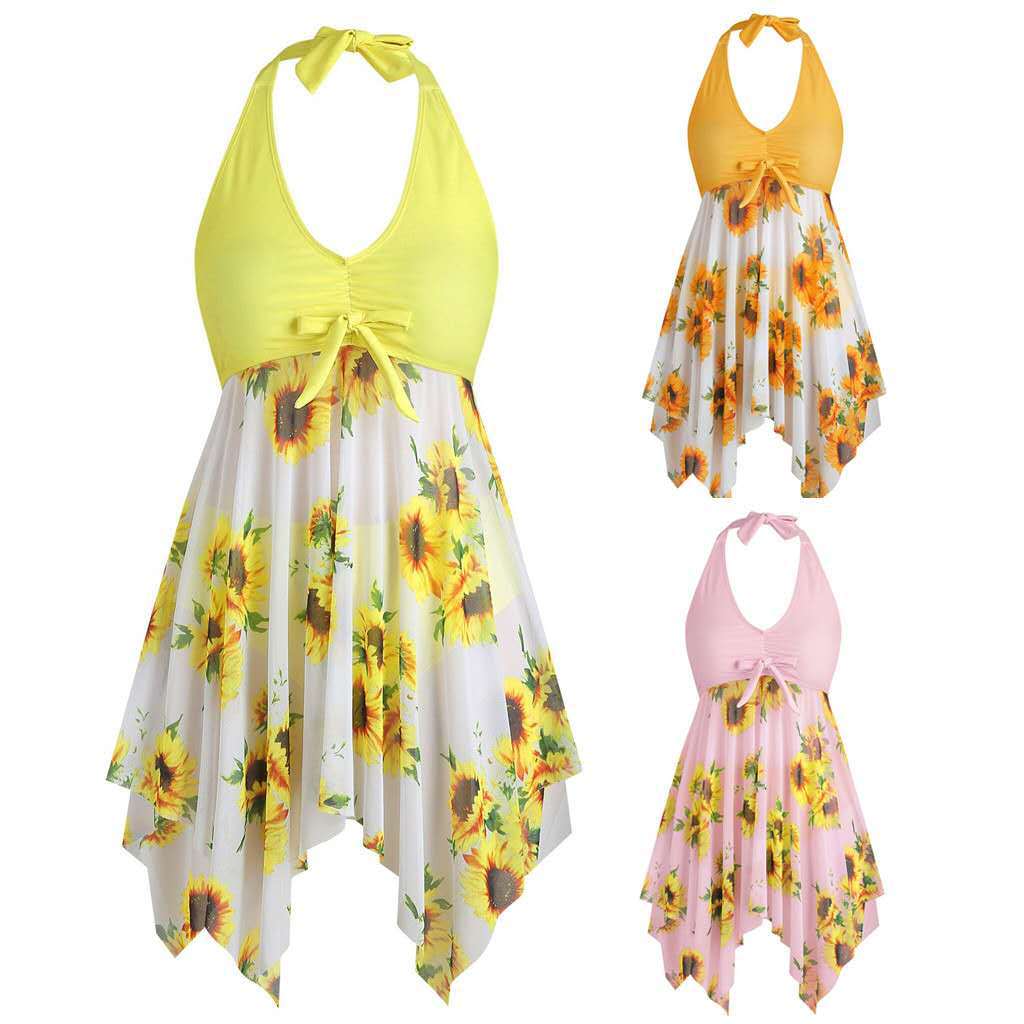 Damen Strandkleid mit verspieltem Blumendesign Drune