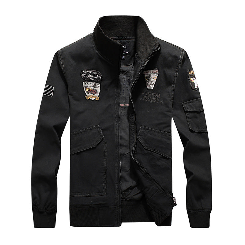 Herren Field-Bomberjacke aus robustem Canvas mit Aufnäher-Details und Ärmelpattentasche Drune