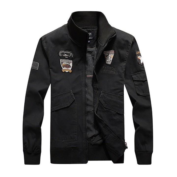 Herren Field-Bomberjacke aus robustem Canvas mit Aufnäher-Details und Ärmelpattentasche Drune