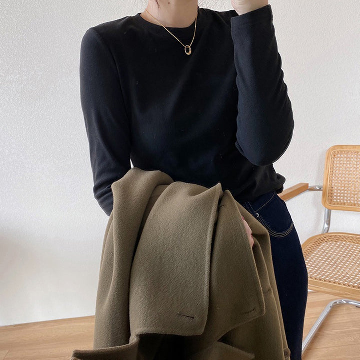 Damen Langarmshirt aus weichem Baumwollstoff mit lässigem Schnitt Drune