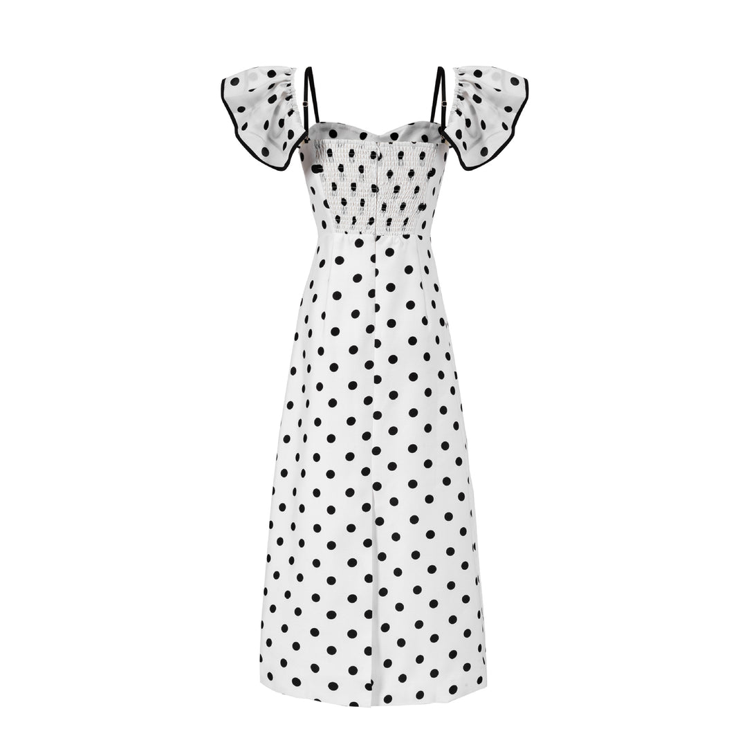 Damen Maxikleid mit Puffärmeln und elegantem Knotendetail Drune