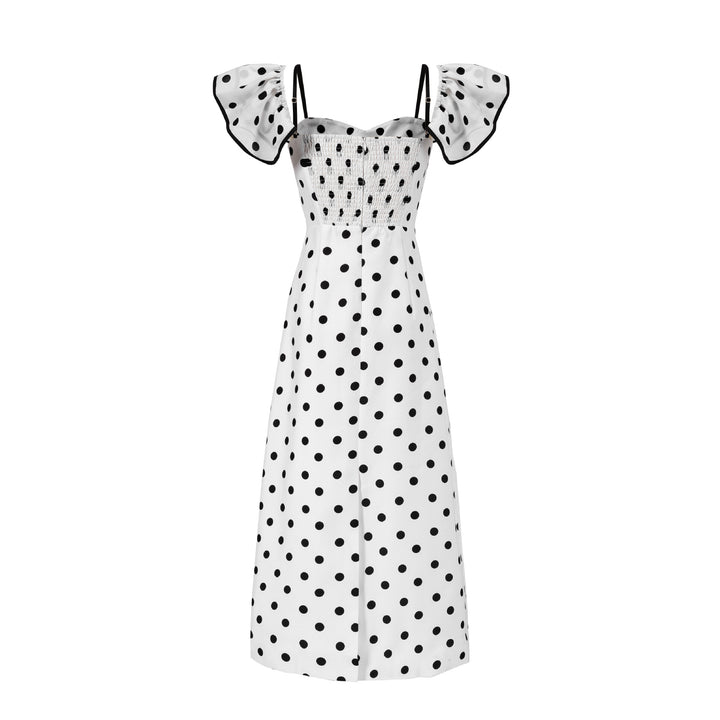 Damen Maxikleid mit Puffärmeln und elegantem Knotendetail Drune