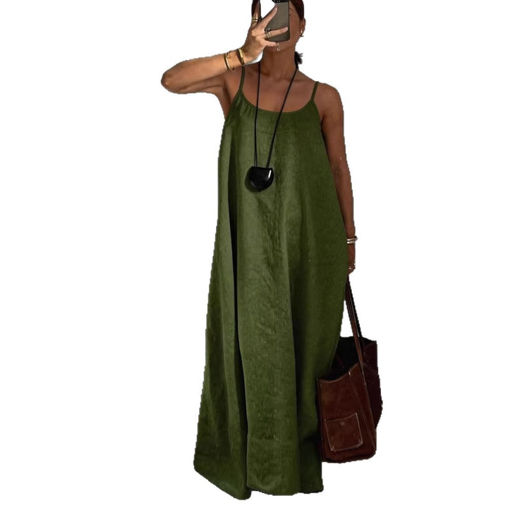 Damen Leichtes Sommerkleid mit tiefem Ausschnitt Drune