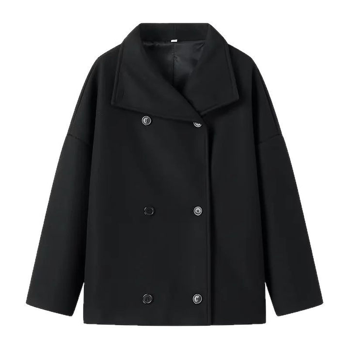 Damen Oversize Doppelreiher-Jacke mit elegantem Schalkragen und großen Knöpfen Drune