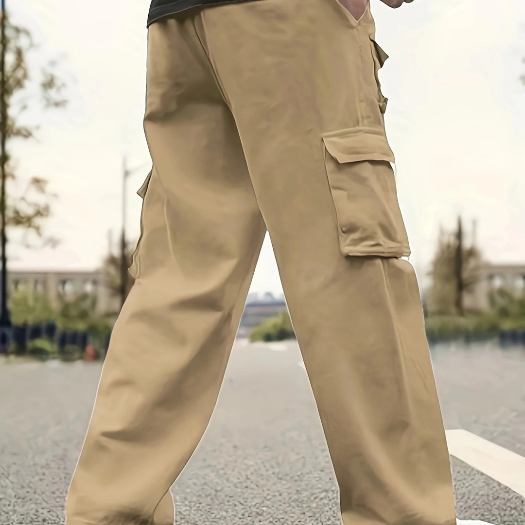 Herren Relaxed-Fit Utility-Cargohose mit großen Klappfächern und elastischem Beinabschluss Drune