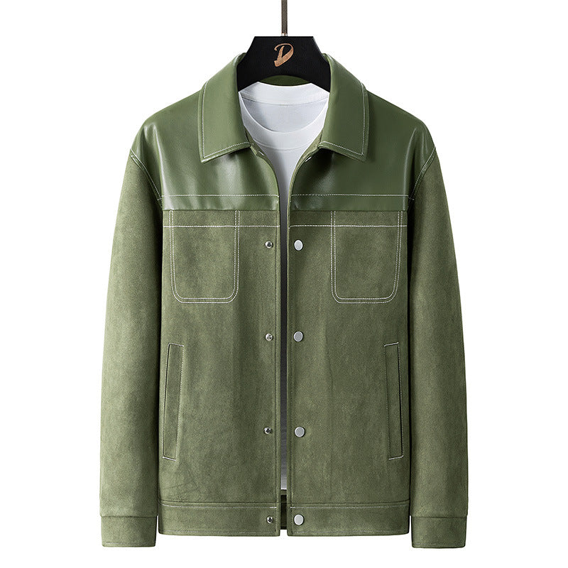 Herren Modische Velourslederjacke Drune
