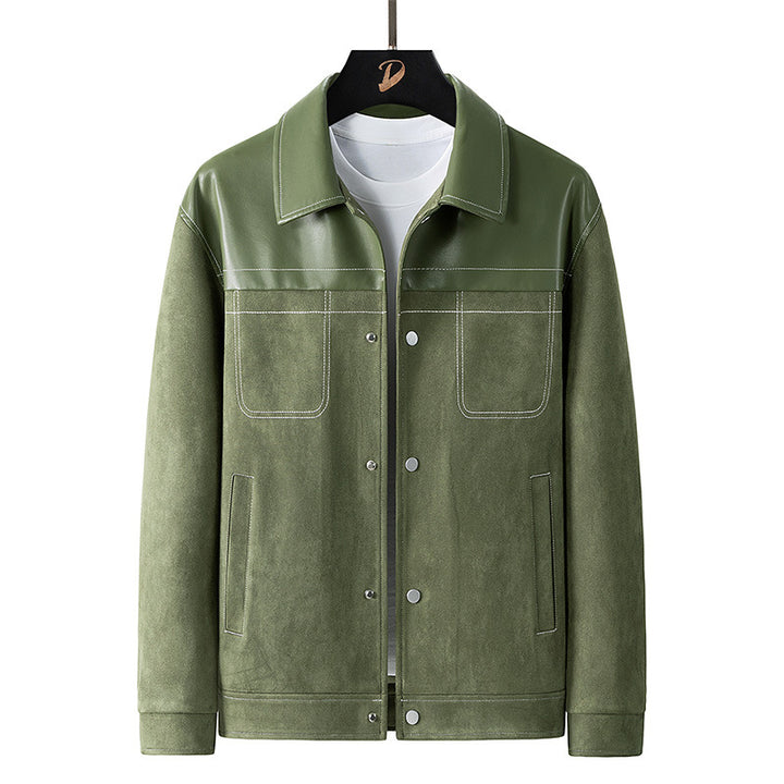Herren Modische Velourslederjacke Drune