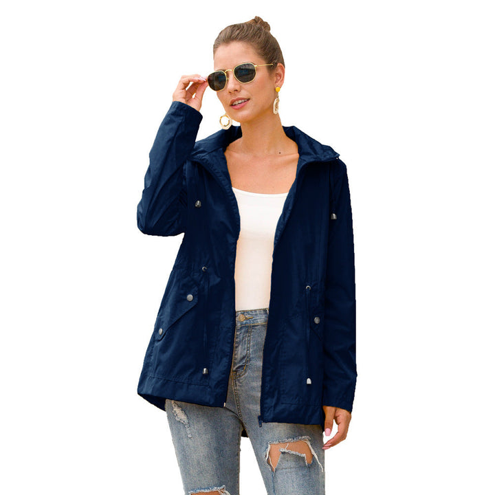 Damen leichte Übergangsjacke mit verstellbarem Taillenzug und praktischen Taschen Drune