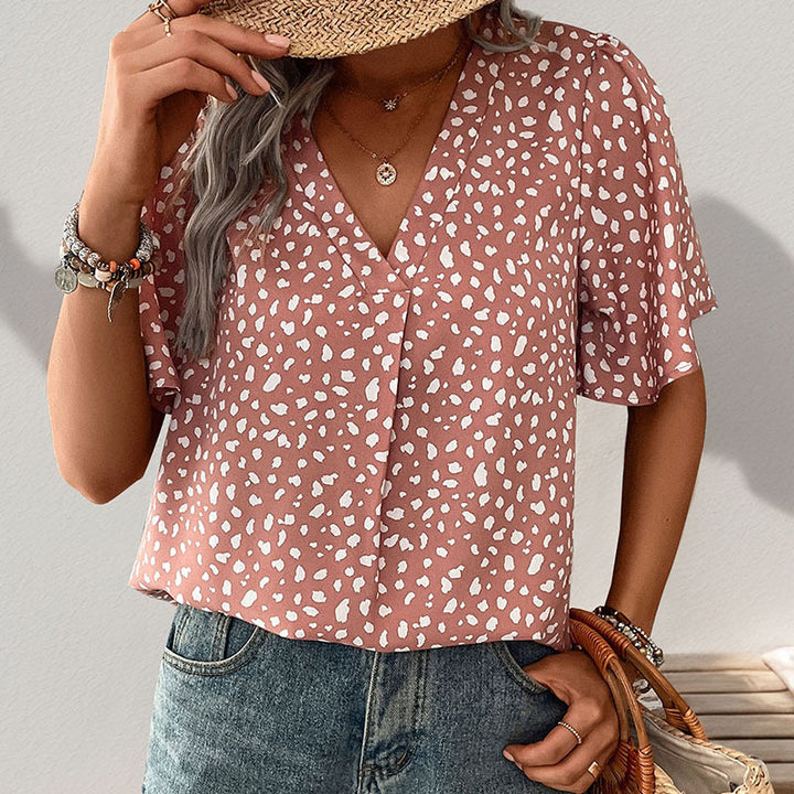 Damen Bluse mit lockerem Schnitt und voluminösen Ärmeln Drune