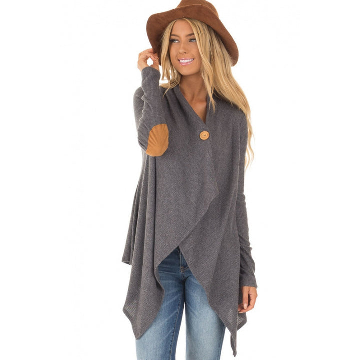 Damen Wickeljacke mit asymmetrischem Schnitt und Lederakzenten Drune