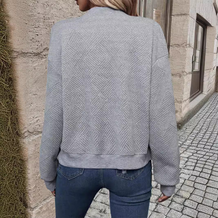 Damen sportliche Bomberjacke mit strukturiertem Design und hohen Bündchen Drune
